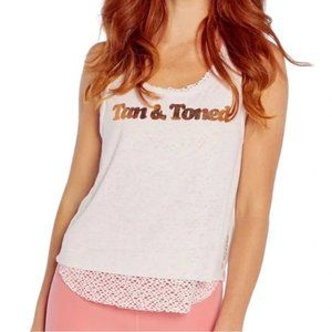 Wildfox Tan & Toned Lala Tank in White NWT Size Medium